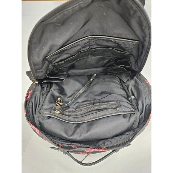 Michael Kors Kelsey Black Ultra Pink Ruby Jewel Floral Large Nylon Backpack